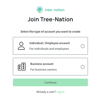 Register on Tree-Nation