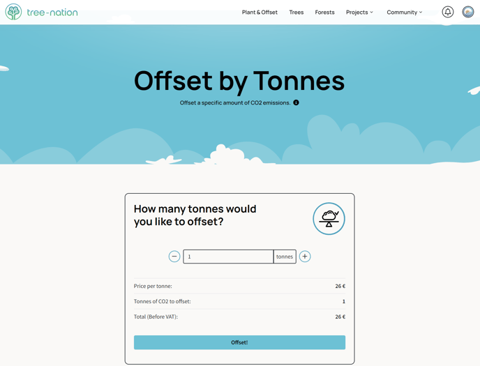 Offset by tonnes 1