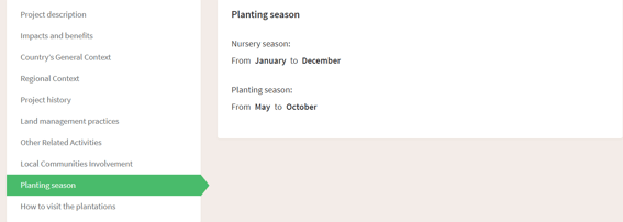 Schermata stagione di piantaggio